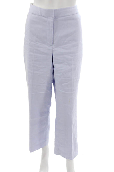 J Crew Women Dress Pants Purple Linen Zip Size 12