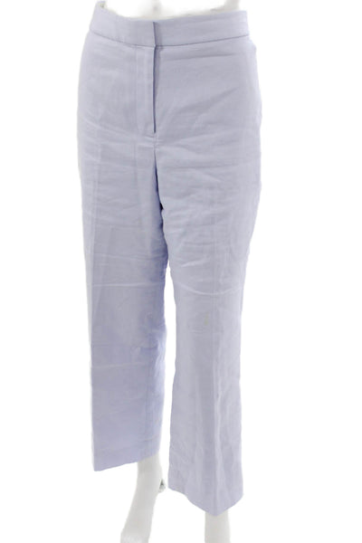 J Crew Women Dress Pants Purple Linen Zip Size 12