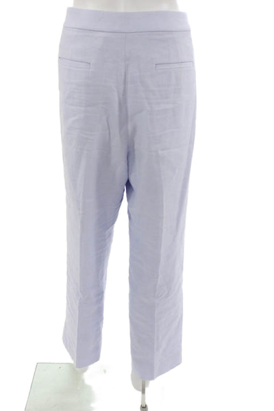 J Crew Women Dress Pants Purple Linen Zip Size 12