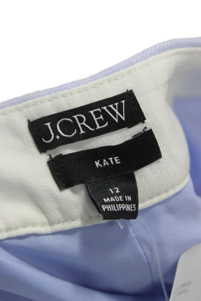 J Crew Women Dress Pants Purple Linen Zip Size 12