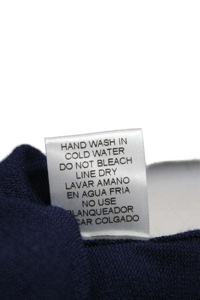 six/fifty Womens Pullover Sweater Blue Viscose Round Neck Long Sleeve Size L