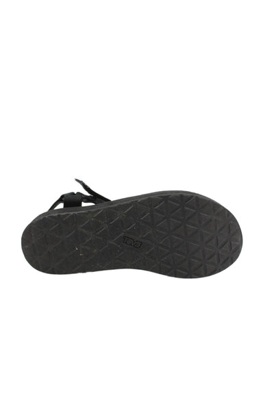 Teva Womens Solid Platform Ankle Strap Sandals Black Size 10