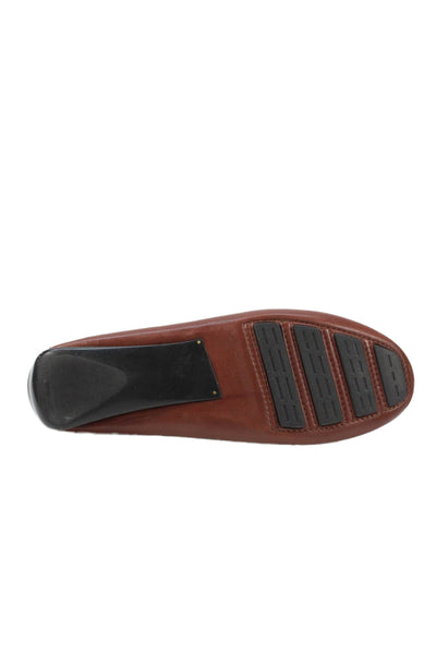 Robert Zur Womens Woven Leather Slip On Loafers Brown Size 11M