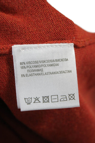 Sunday Womens Pullover Long Sleeve Round Neck Orange Size L
