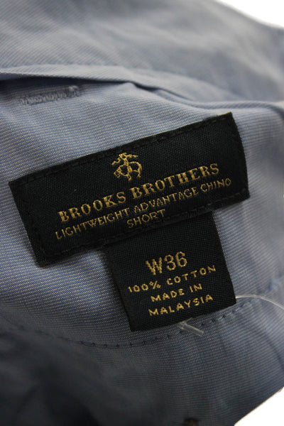 Brooks Brothers Mens Chino Shorts Blue 100% Cotton Size 36W