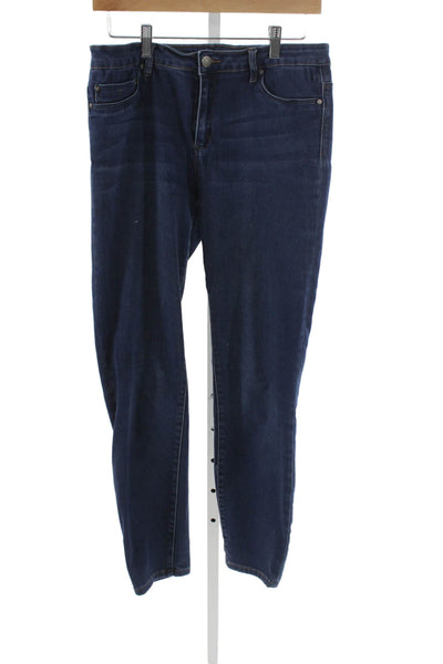 Tractr Women Skinny Blue Jeans Mid Rise Button Cotton Blend Size 10