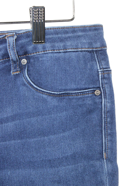Tractr Women Skinny Blue Jeans Mid Rise Button Cotton Blend Size 10