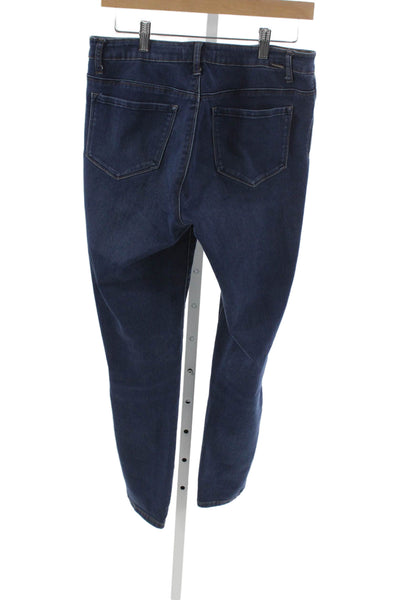 Tractr Women Skinny Blue Jeans Mid Rise Button Cotton Blend Size 10