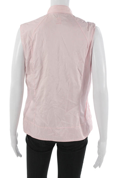 Bogner Women Windbreaker Vest Pink Polyamide Zip Sleeveless Size 38