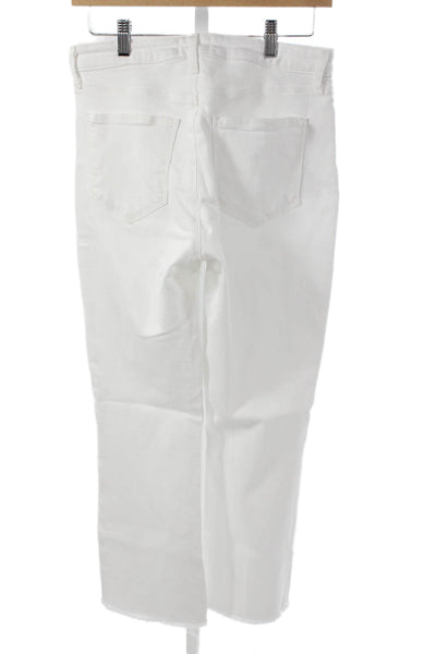 L'Agence Womens Cropped High Rise White Jeans Size 28