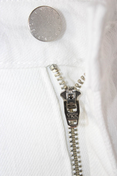 L'Agence Womens Cropped High Rise White Jeans Size 28