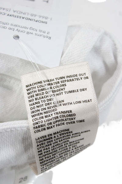 L'Agence Womens Cropped High Rise White Jeans Size 28