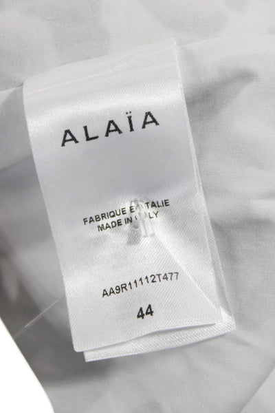 Alaia Women Fit & Flare Dress Multicolor V-Neck Sleeveless Cotton Size 44