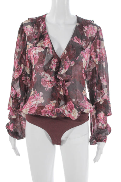 Generation Love Women One Piece Floral Viscose Long Sleeve Multicolor Size M