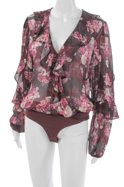 Generation Love Women One Piece Floral Viscose Long Sleeve Multicolor Size M
