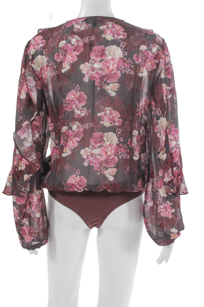 Generation Love Women One Piece Floral Viscose Long Sleeve Multicolor Size M