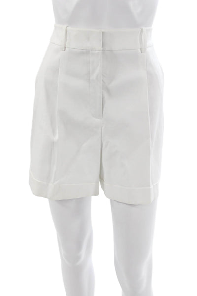Michael Kors Collection Women Bermuda Shorts White Cotton Size 8