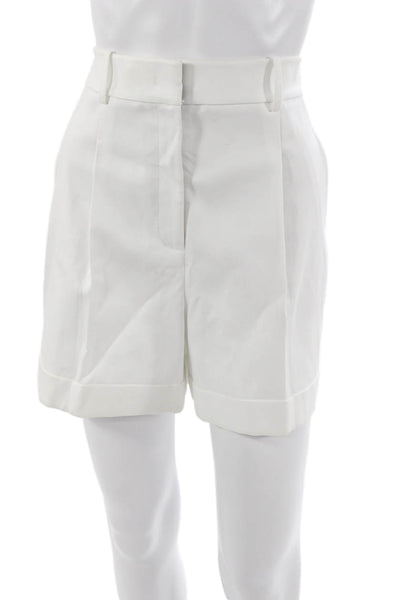 Michael Kors Collection Women Bermuda Shorts White Cotton Size 8