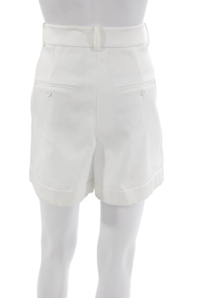 Michael Kors Collection Women Bermuda Shorts White Cotton Size 8