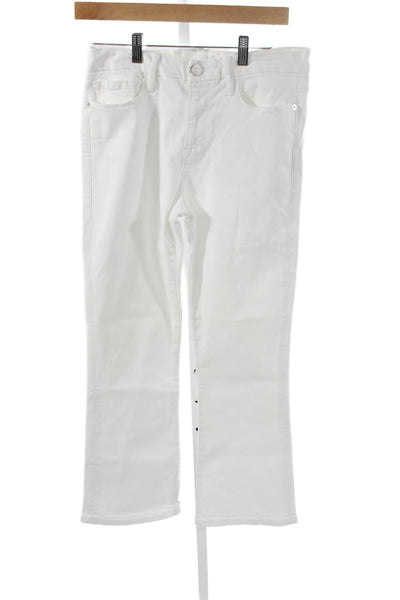 Frame Women Straight Jeans White Mid Rise Size 29