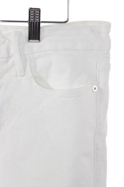 Frame Women Straight Jeans White Mid Rise Size 29