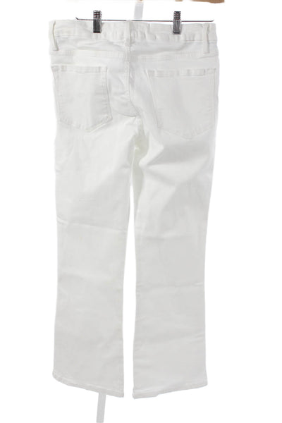 Frame Women Straight Jeans White Mid Rise Size 29