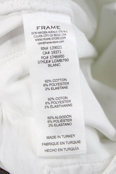 Frame Women Straight Jeans White Mid Rise Size 29