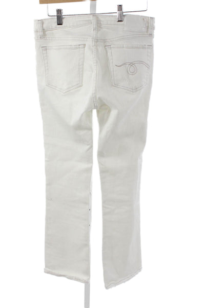 R13 Mens White Straight Jeans Zip Mid Rise Cotton Size 28
