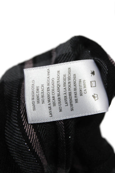 Rails Womens Basic Button-Up Black Plaid Collared Long Sleeve Size L