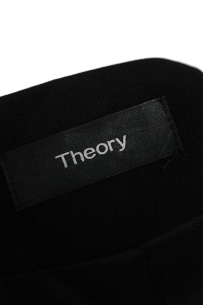 Theory Womens Basic Jacket Black Solid Long Sleeve Polyester Open Fall Size 12