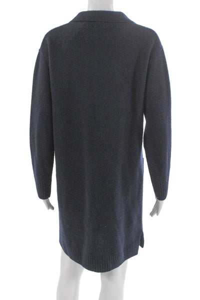 Gerard Darel Womens Sweater Dress Blue Wool Long Sleeve Collared Size 2