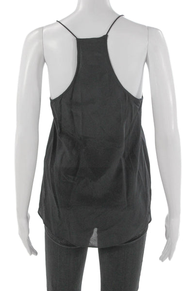 Cami NYC Women Silk V Neck Tank Sleeveless Black Size XS