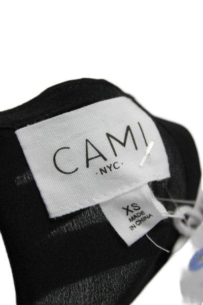 Cami NYC Women Silk V Neck Tank Sleeveless Black Size XS