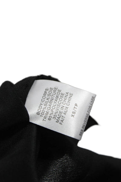 Cami NYC Women Silk V Neck Tank Sleeveless Black Size XS