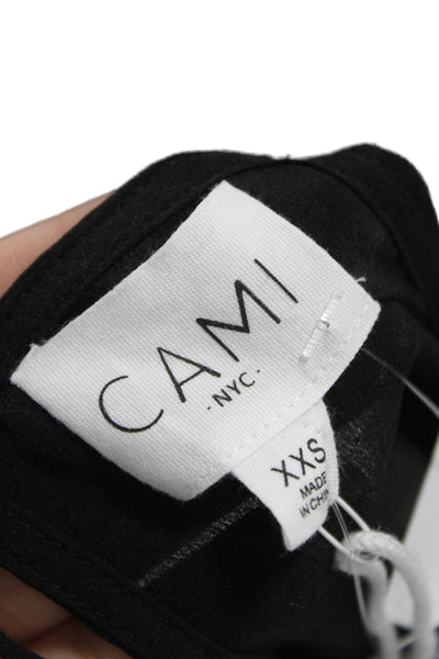 Cami NYC Womens Silk V-Neck Tank Black Sleeveless Size 2XS