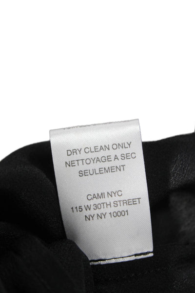 Cami NYC Womens Silk V-Neck Tank Black Sleeveless Size 2XS