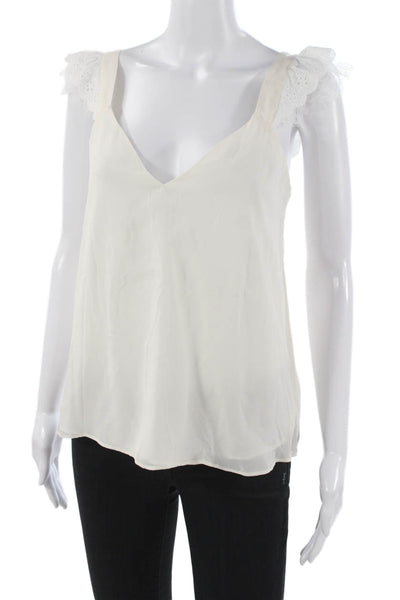 Cami NYC Women Silk Ivory V Neck Sleeveless Camisole Pullover Size XS