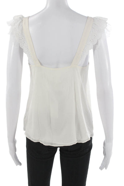 Cami NYC Women Silk Ivory V Neck Sleeveless Camisole Pullover Size XS