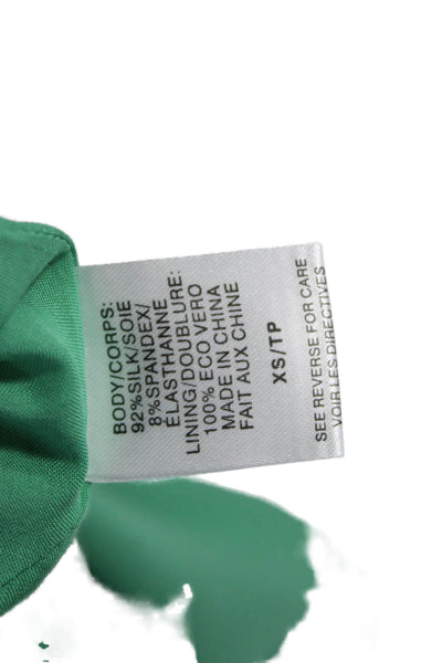 Cami NYC Women Silk Camisole Cowl Neck Green Sleeveless Pullover Solid Size XS