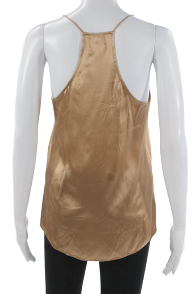 Cami NYC Womens Tank Silk V Neck Sleeveless Beige Size XS