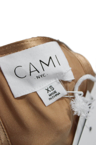 Cami NYC Womens Tank Silk V Neck Sleeveless Beige Size XS
