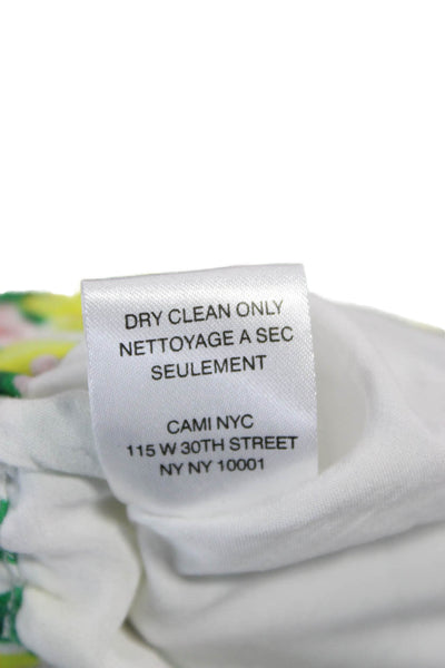 Cami NYC Women Casual Linen Floral Drawstring Shorts White Lemon Size S
