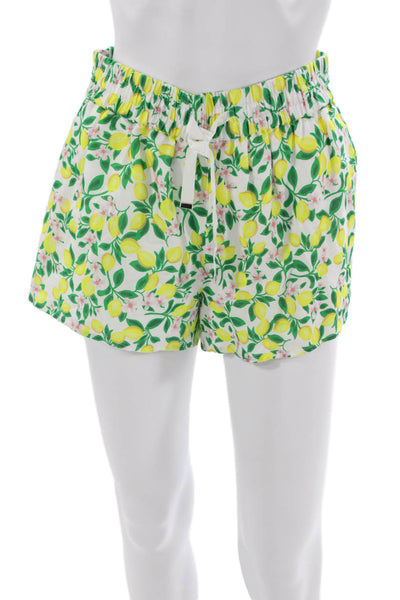 Cami NYC Womens Casual Shorts Multicolor Linen Floral Lemon Drawstring Size XS