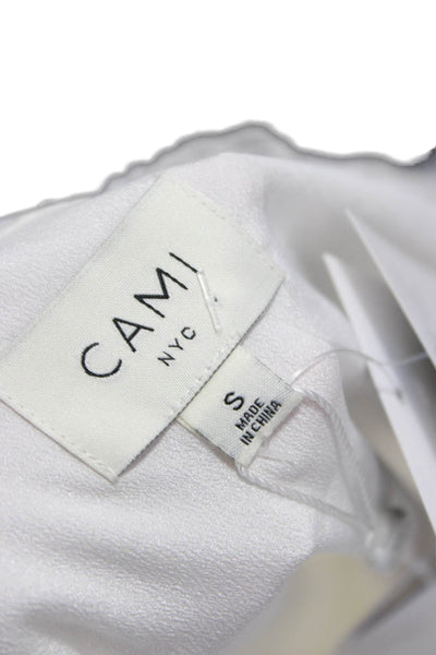 Cami NYC Women Silk White V Neck Long Sleeve One Piece Bodysuit Size S