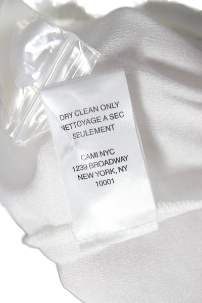 Cami NYC Women Silk White V Neck Long Sleeve One Piece Bodysuit Size S