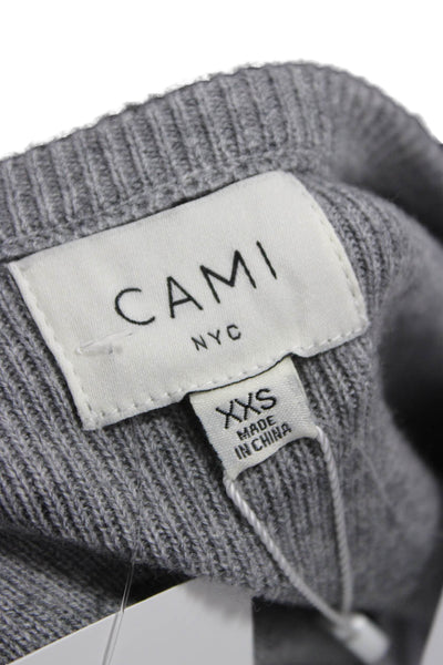 Cami NYC Women Cardigan Gray Acrylic Round Neck Size 2XS