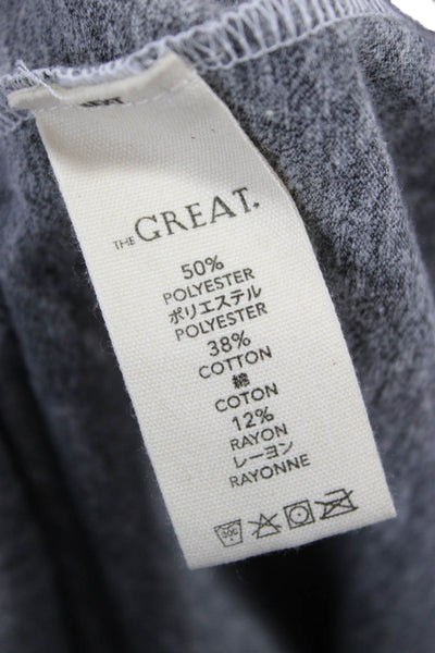 The Great Womens Basic Gray Crew Neck Short Sleeve T-Shirt Size 0