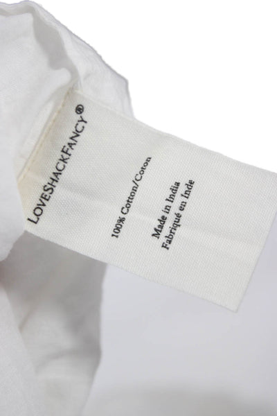 Love Shack Fancy Womens Mini Halter Cotton Tie Waist Boho White Dress Size XS