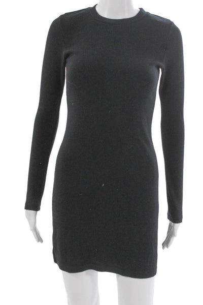 Perfect White Tee Women Mini Dress Black Long Sleeve Crew Neck Size XS