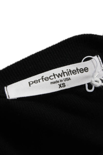 Perfect White Tee Women Mini Dress Black Long Sleeve Crew Neck Size XS